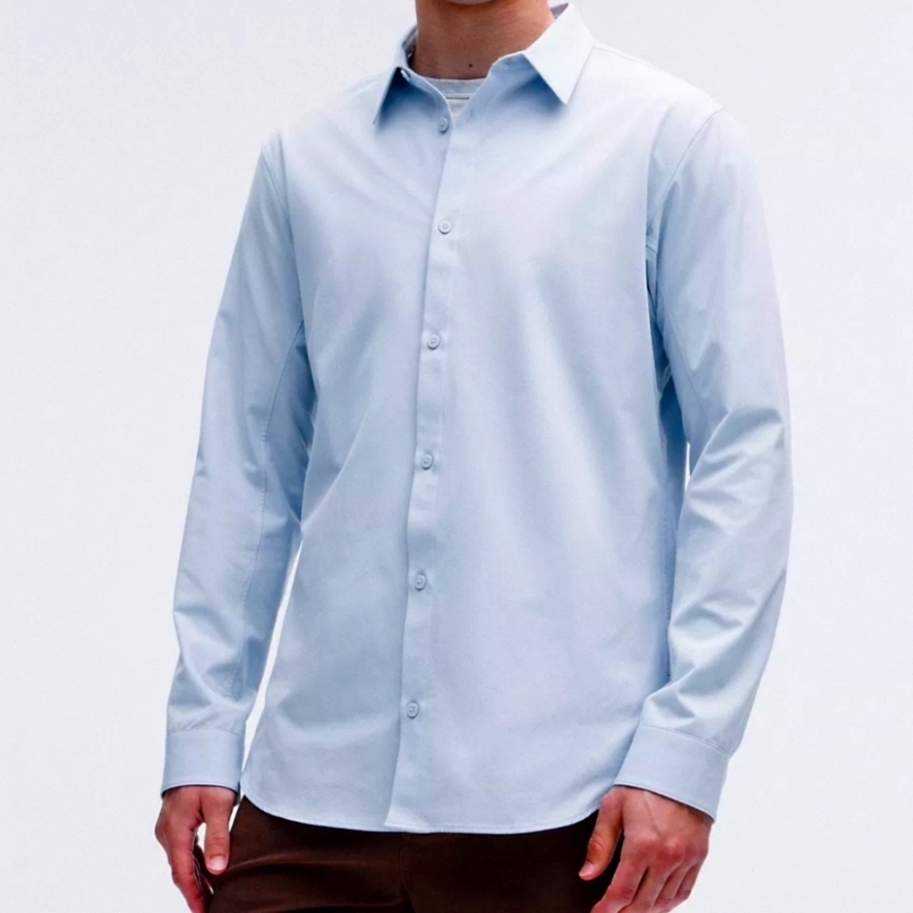LULULEMON Men's Blue Button Down Long Sleeve Shirt Size Small